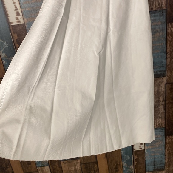 Zara small white leather feel raw hem ruffle sleeves dress - Picture 13 of 16